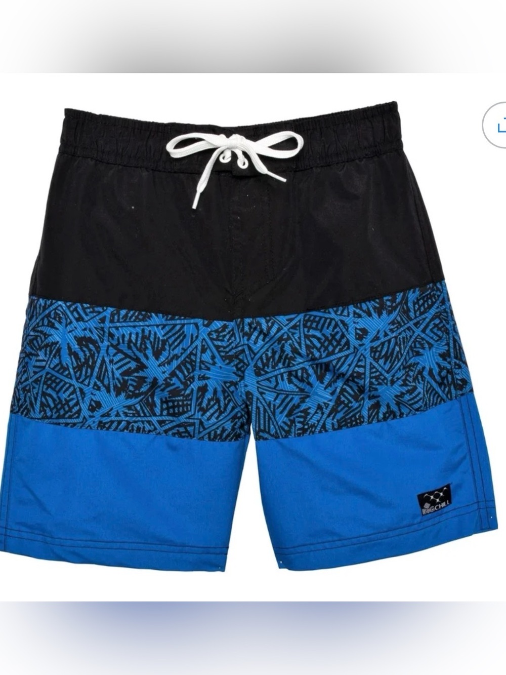 Big Chill Boys Board Shorts Size 5 Black and Blue UPF50